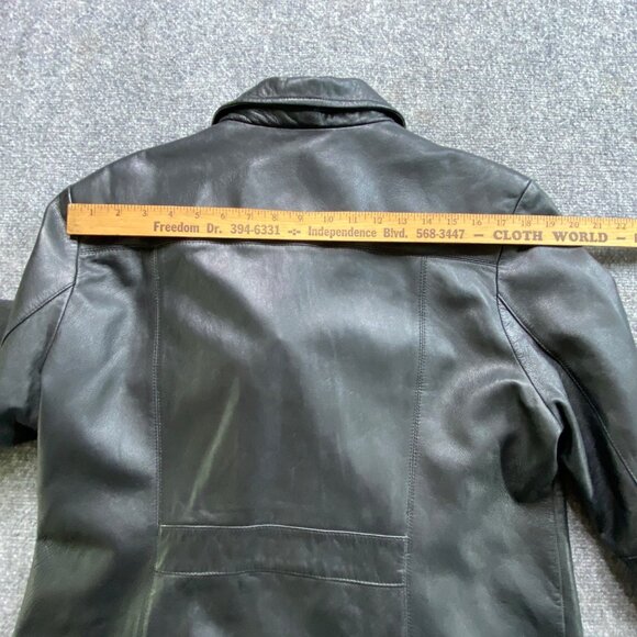 Pelle Studio By Wilsons Leather Jacket Womens Black XL Button Mid Long Classic - Picture 13 of 16